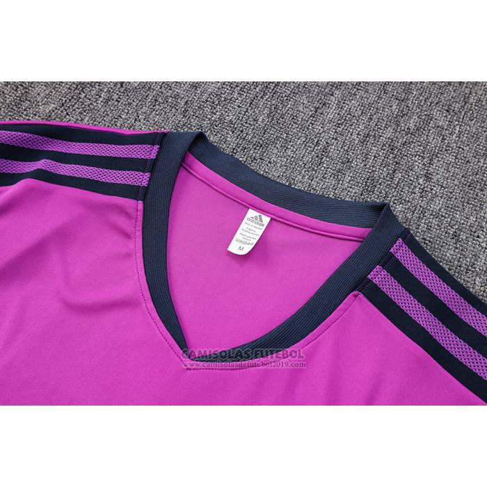 Fato de Treino Real Madrid Manga Curta 2022-2023 Purpura - Calcas Curta